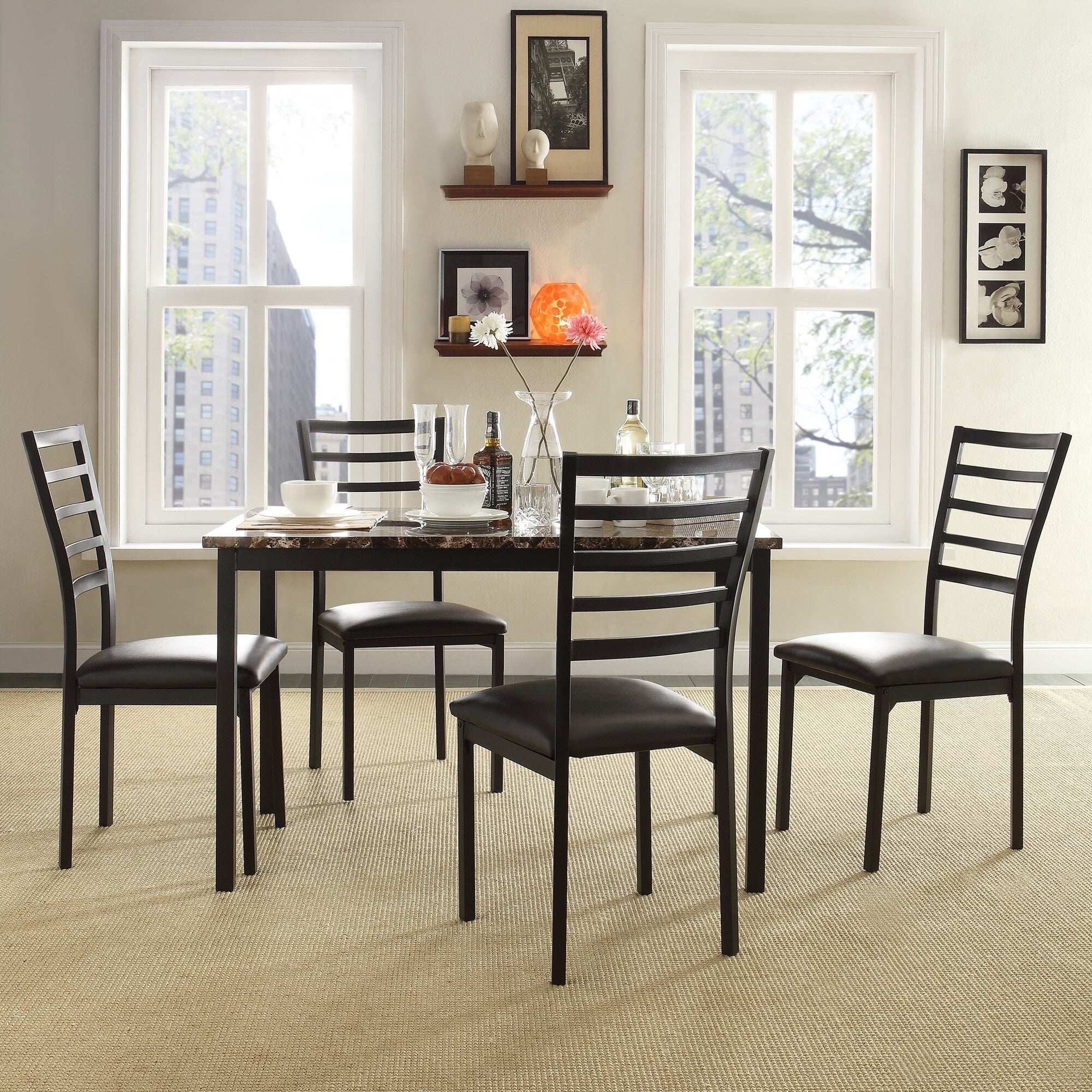Darcy Ii Espresso Contoured Metal Dining Chairs Set Of 4 By Inspire Q Bold