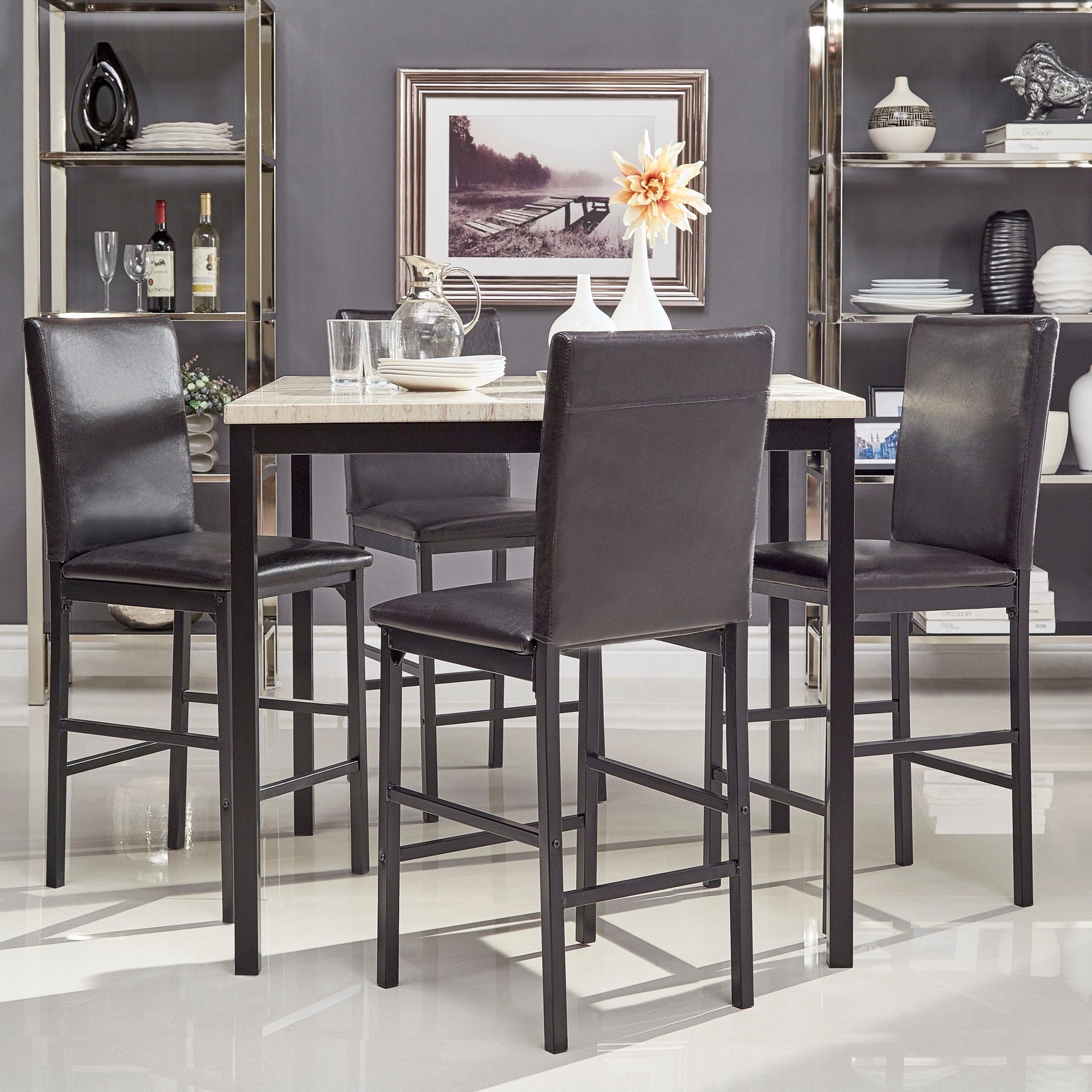 Darcy Metal Upholstered Counter Height Dining Chairs Set Of 4 By Inspire Q Bold