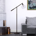 Dardan Floor Lamp In Blackened Bronze With Globe Shade