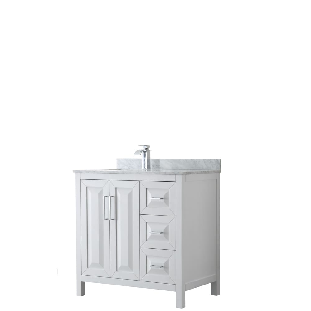 Daria 36 Inch White Single Vanity Marble Top No Mirror