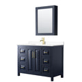 Daria 48 Inch Single Vanity Cultured Marble Top Medicine Cabinet