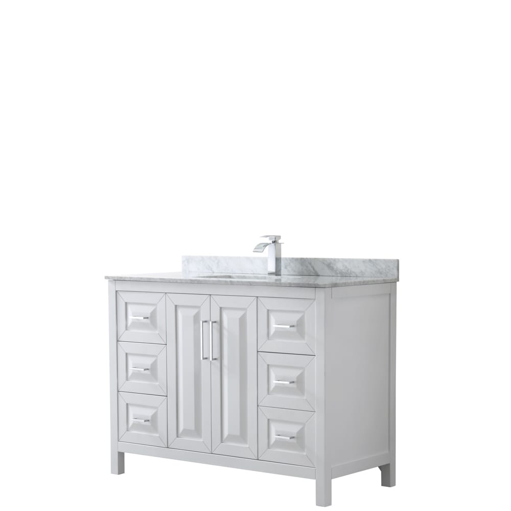 Daria 48 Inch White Single Vanity Marble Top No Mirror