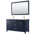 Daria 60 Inch Double Vanity Cultured Marble Top 58 Inch Mirror