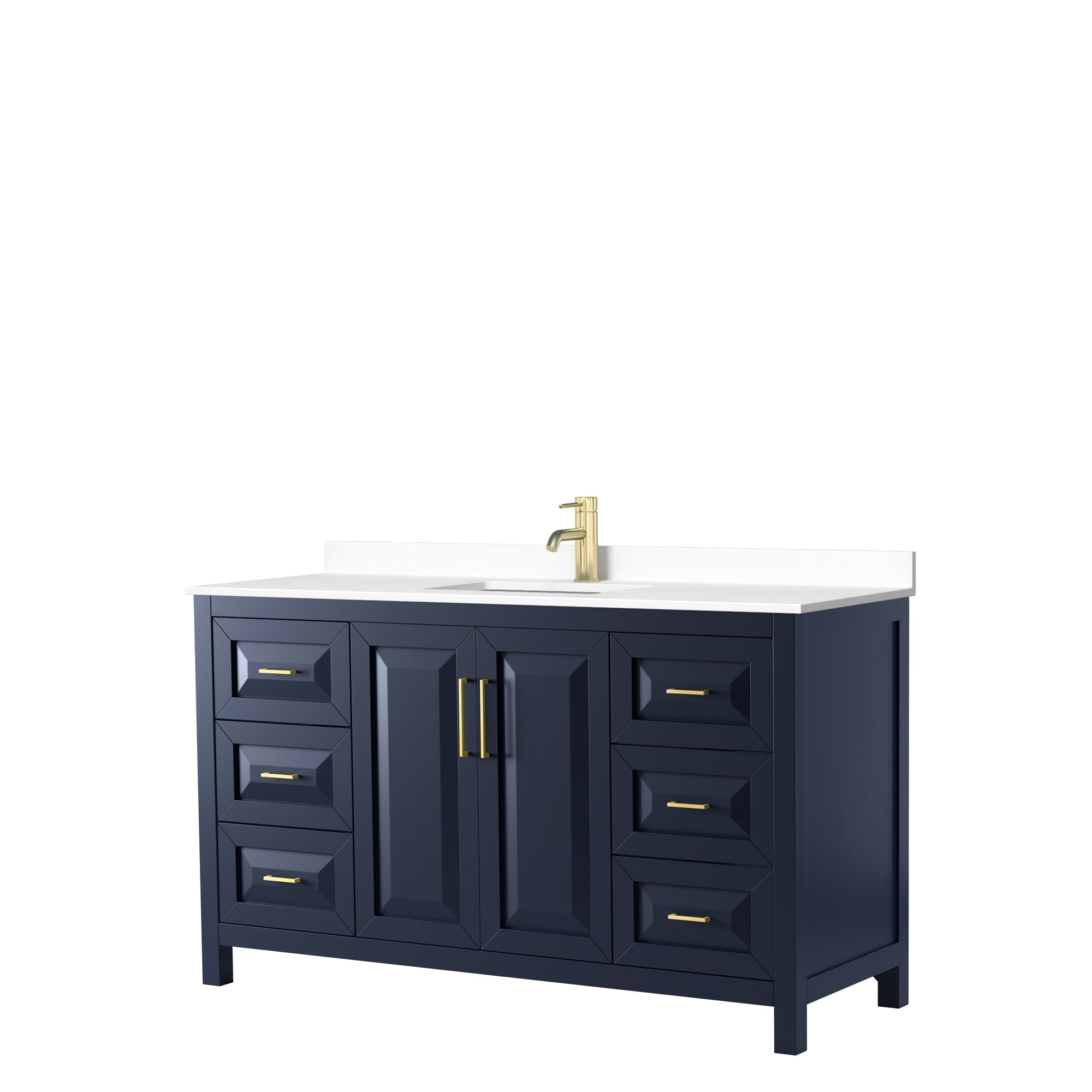 Daria 60 Inch Single Vanity Cultured Marble Top