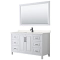 Daria 60 Inch Single Vanity Cultured Marble Top 58 Inch Mirror
