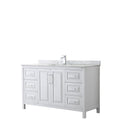 Daria 60 Inch White Single Vanity Marble Top No Mirror