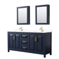 Daria 72 Inch Double Vanity Cultured Marble Top Medicine Cabinets