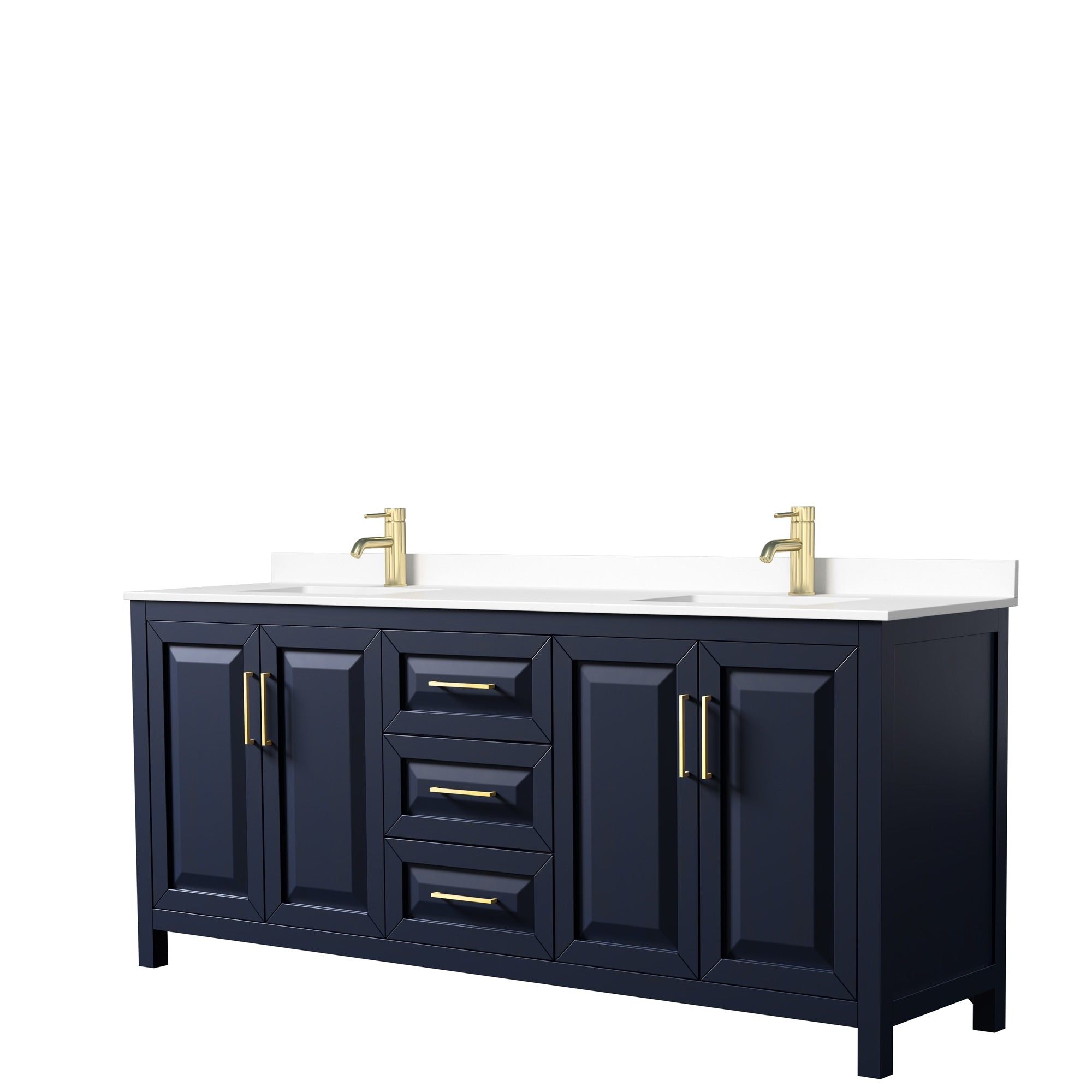 Daria 80 Inch Double Vanity Cultured Marble Top