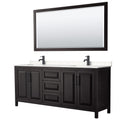Daria 80 Inch Double Vanity Cultured Marble Top 70 Inch Mirror