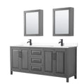 Daria 80 Inch Double Vanity Cultured Marble Top Medicine Cabinets