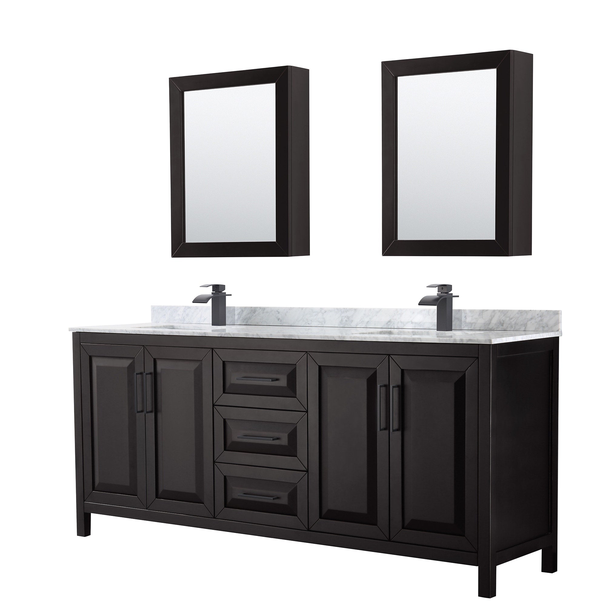 Daria 80 Inch Double Vanity Marble Top Medicine Cabinets