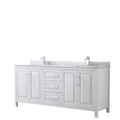 Daria 80 Inch White Double Vanity Marble Top No Mirror
