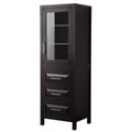 Daria Linen Tower In White With Cabinet Storage And 3 Drawers