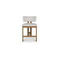Dario Counter Stool Sculptural Design With Solid Oak Frame Curved Backrest Counter Height Cream