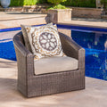 Darius Outdoor Wicker Aluminum Swivel Club Chair With Cushion By Christopher Knight Home