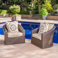 Darius Outdoor Wicker Aluminum Swivel Club Chair With Cushion Set Of 2 By Christopher Knight Home