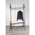 Dark Brown Metal Garment Floor Rack