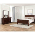 Dark Cherry Finish Modern 3Pc Bedroom Furniture Set