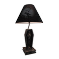 Dark Dawning Vampire In The Coffin Black Table Lamp And Fabric Shade