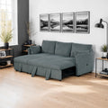 Dark Gray Finish Modern Curved Arm Sofa Usb Ports 1Pc W Pull Out