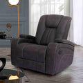 Dark Gray Glider Seat Recliner Channel Back Cup Holder Lift Up Storage 1Pc