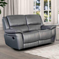 Dark Gray Pillow Arms Welt Trim Upholstered Loveseat Recliner 1Pc
