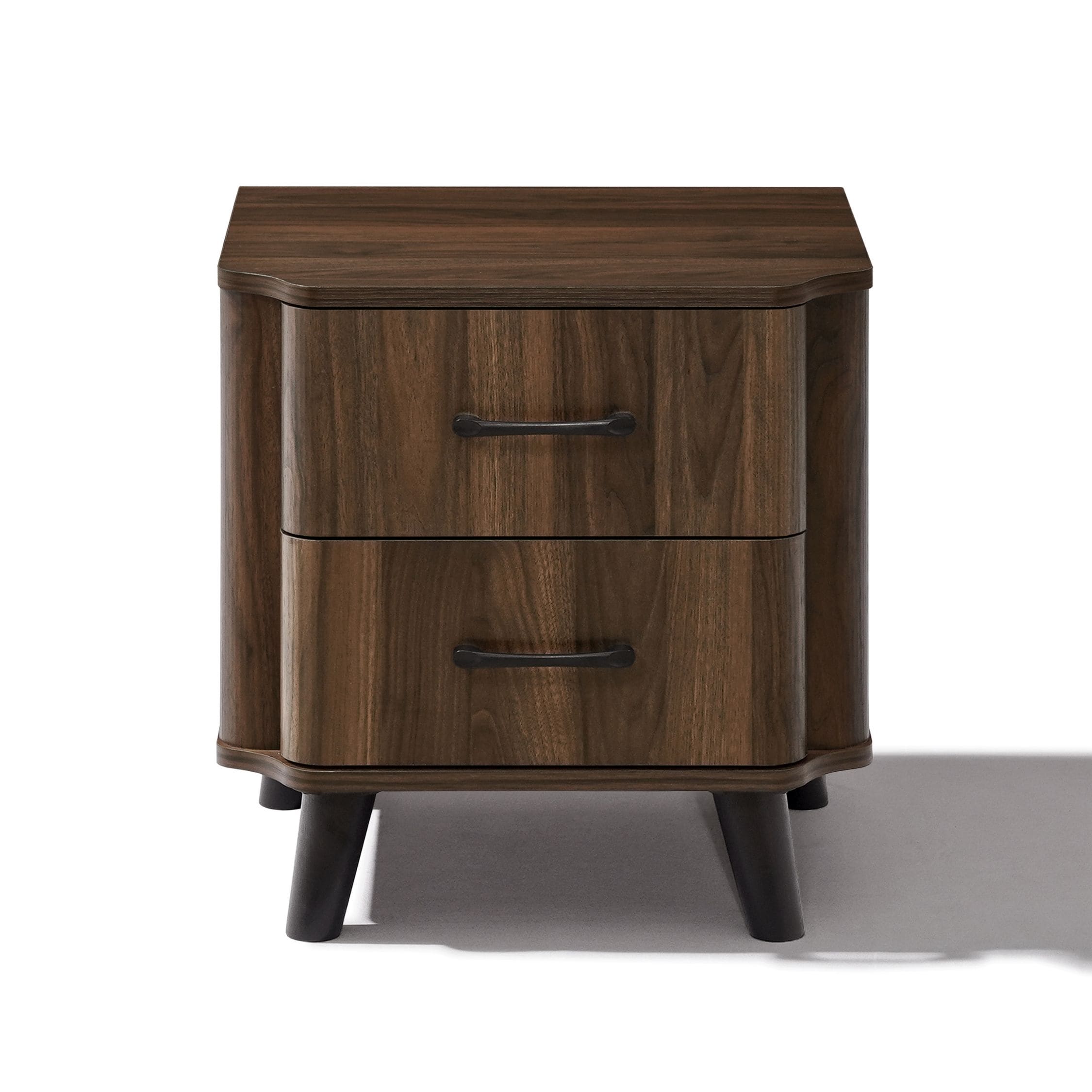 Dark Oak Manufactured Wood 2 Drawer 19.6 Inch Tall End Table And Nightstand
