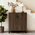 Dark Oak Manufactured Wood 31.5 Inch W X 36 Inch H 2 Door Storage Cabinet 36.2 H X 31.5 W X 15.7 D