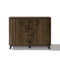 Dark Oak Manufactured Wood 47 W X 36 H 2 Door 4 Drawer Sideboard Cabinet 36.2 H X 47.2 W X 15.7 D