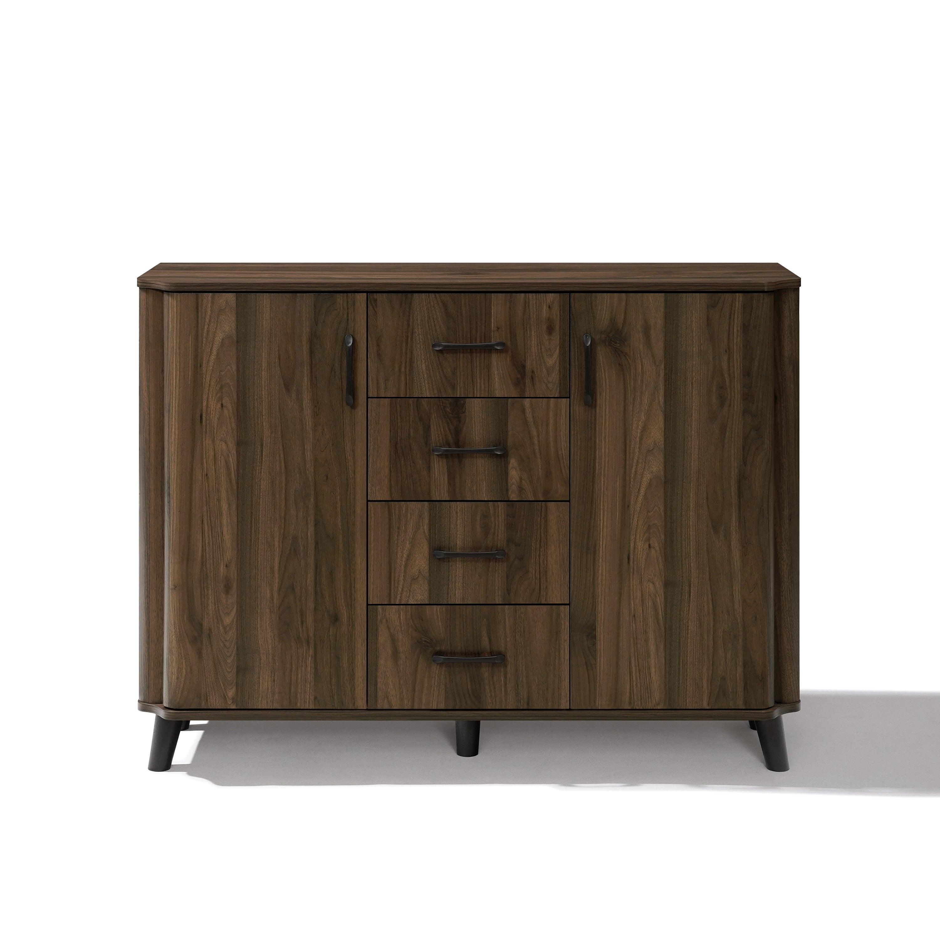 Dark Oak Manufactured Wood 47 W X 36 H 2 Door 4 Drawer Sideboard Cabinet 36.2 H X 47.2 W X 15.7 D
