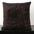 Dark Purple Feather Or Poly Filled Filled Floral Wool Decorative Throw Pillow