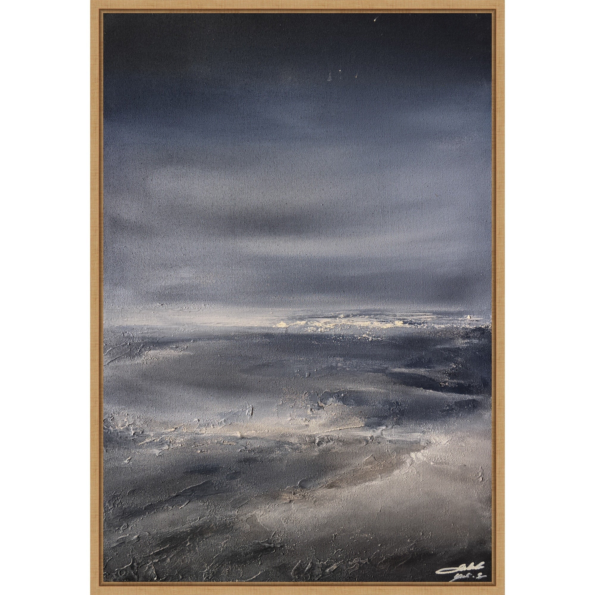 Dark Seascape Impression By Yuli Saputra Framed Canvas Wall Art