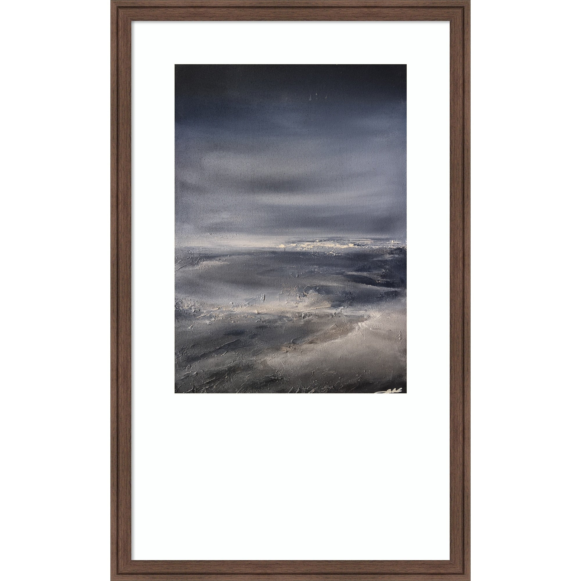 Dark Seascape Impression By Yuli Saputra Wood Framed Wall Art Print