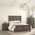 Dark Walnut Finish Bed Nightstand W Usb Ports Chest 3Pc Bedroom Set