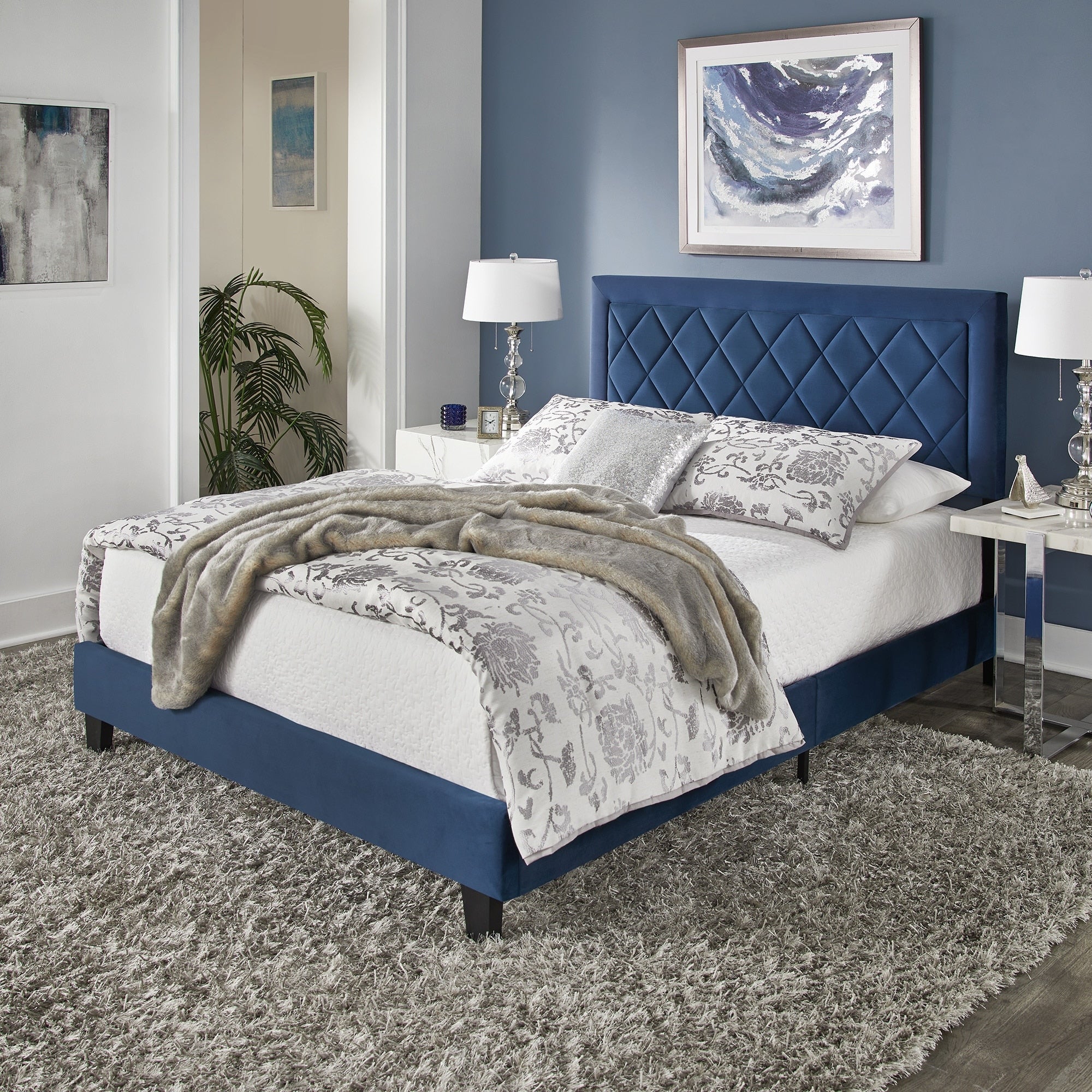 Dartington Velvet Platform Bed By Inspire Q Modern