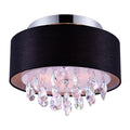 3 Light Flush Mount With Chrome Finish