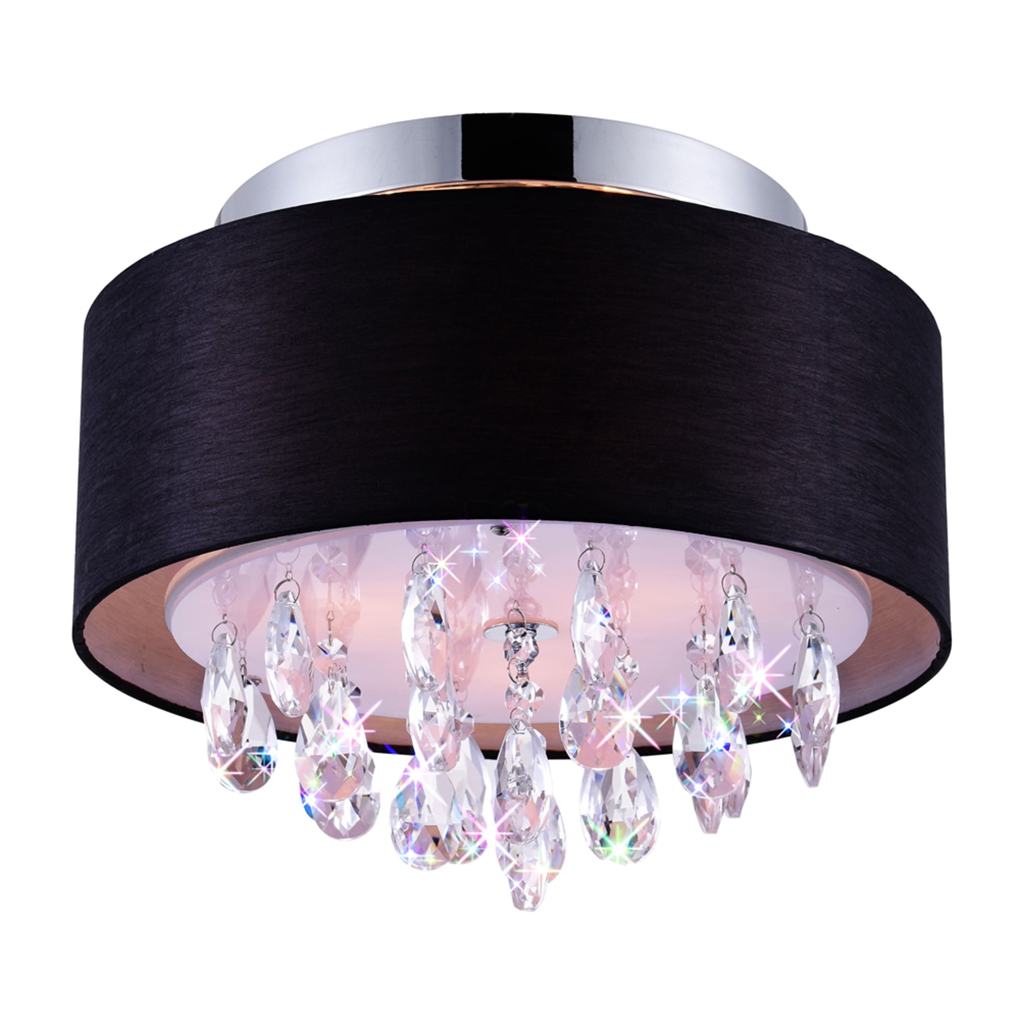 3 Light Flush Mount With Chrome Finish