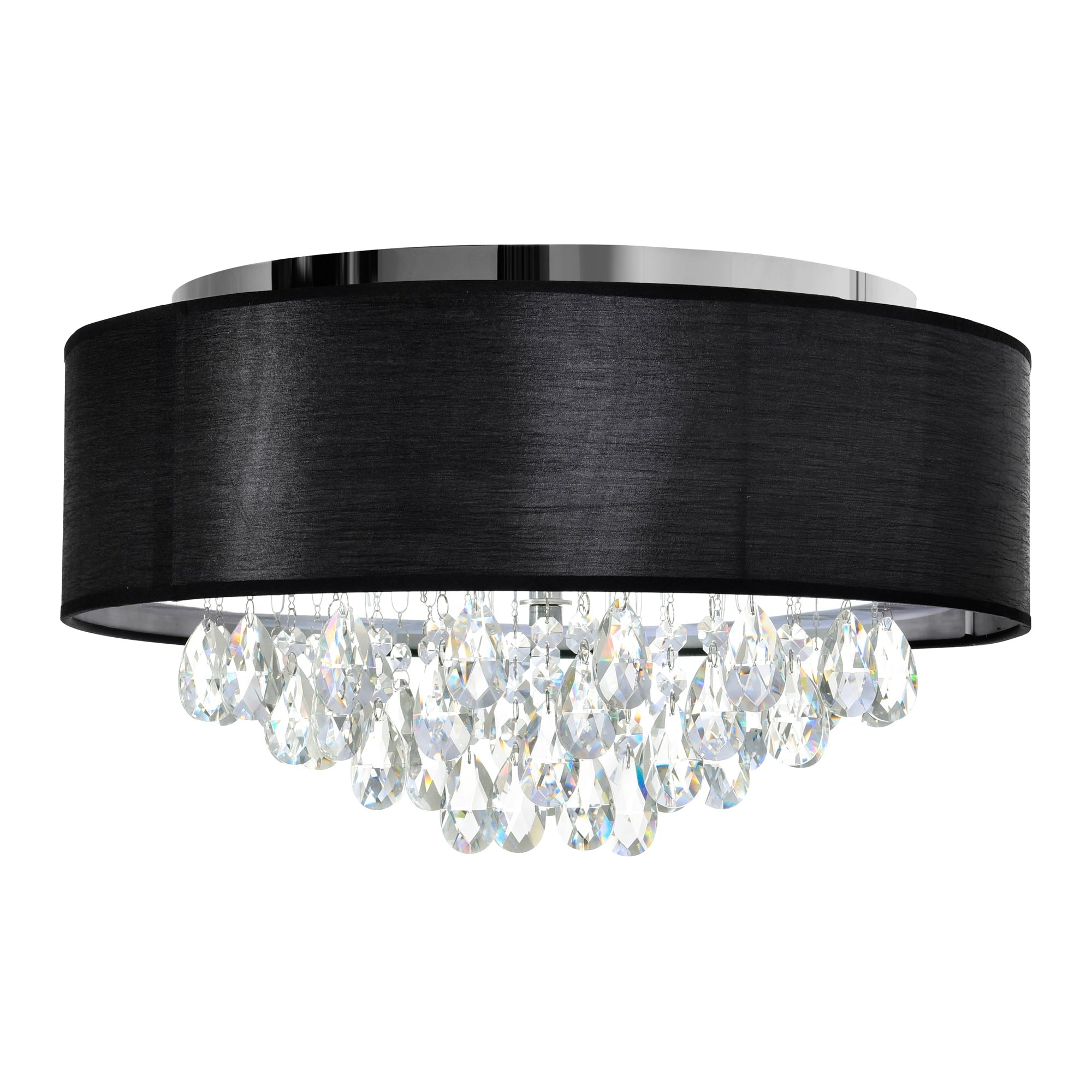 4 Light Flush Mount With Chrome Finish