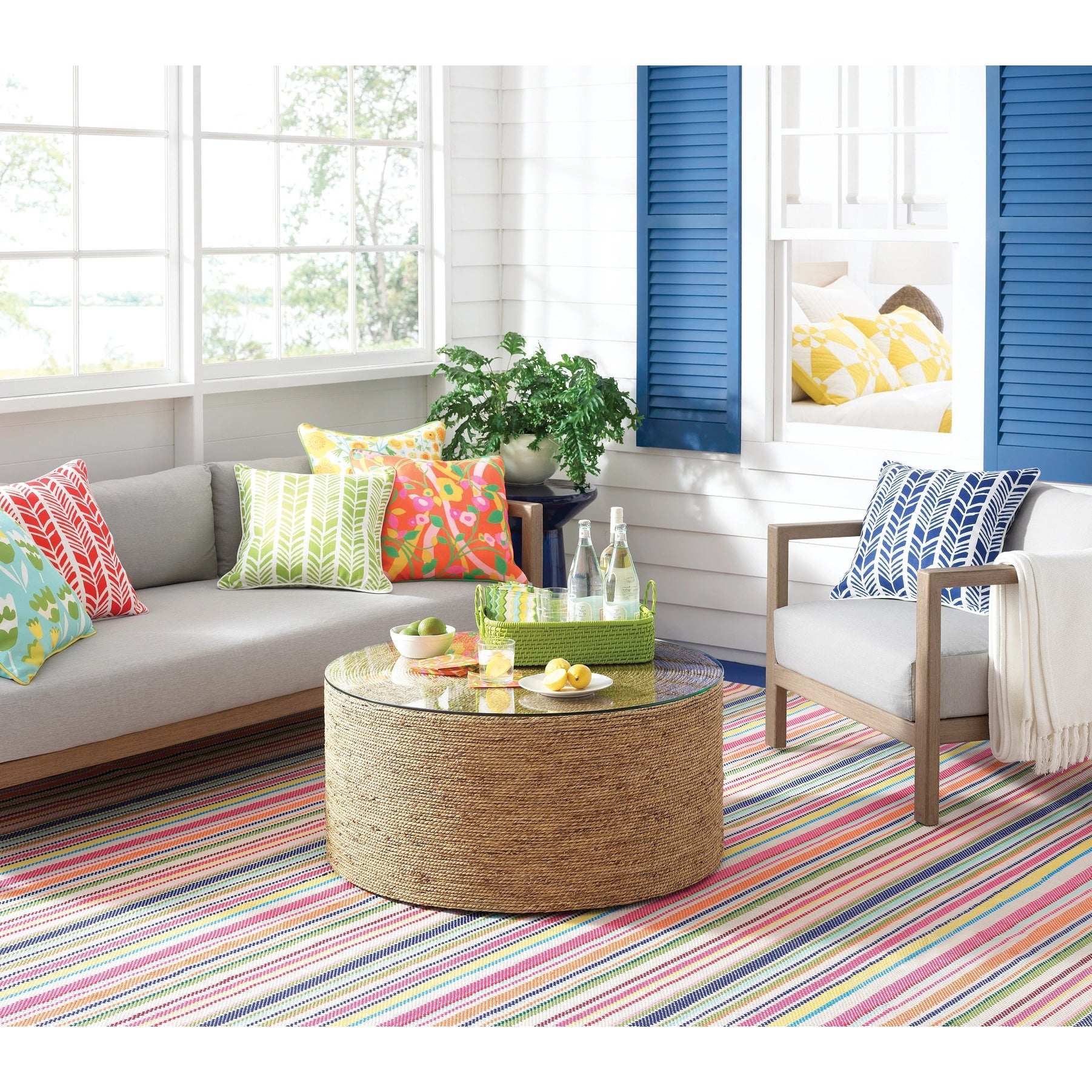 Dash Albert Summer Stripe Handwoven Indoor Outdoor Rug