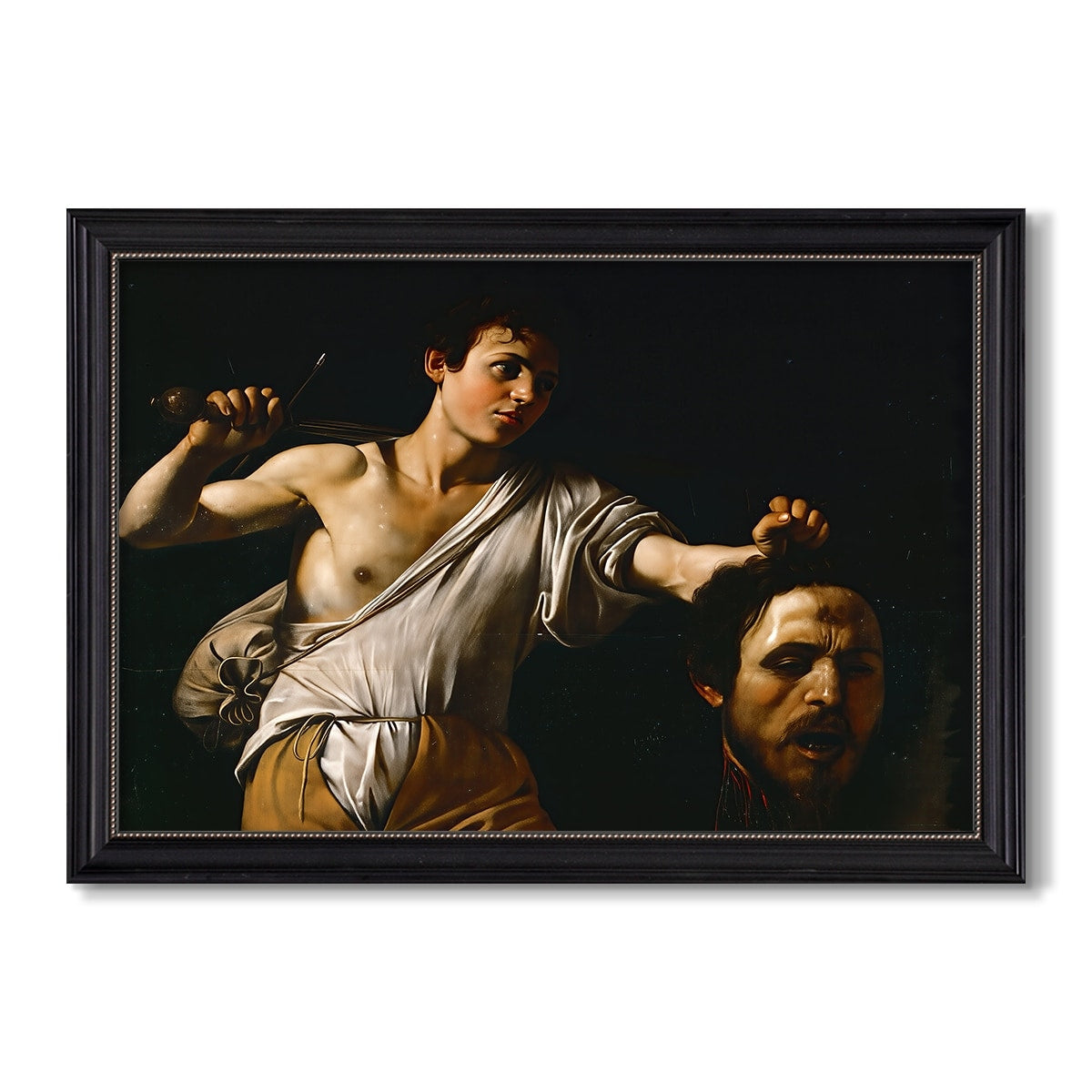 David With The Head Of Goliath C 1607 Caravaggio Custom Framed Canvas