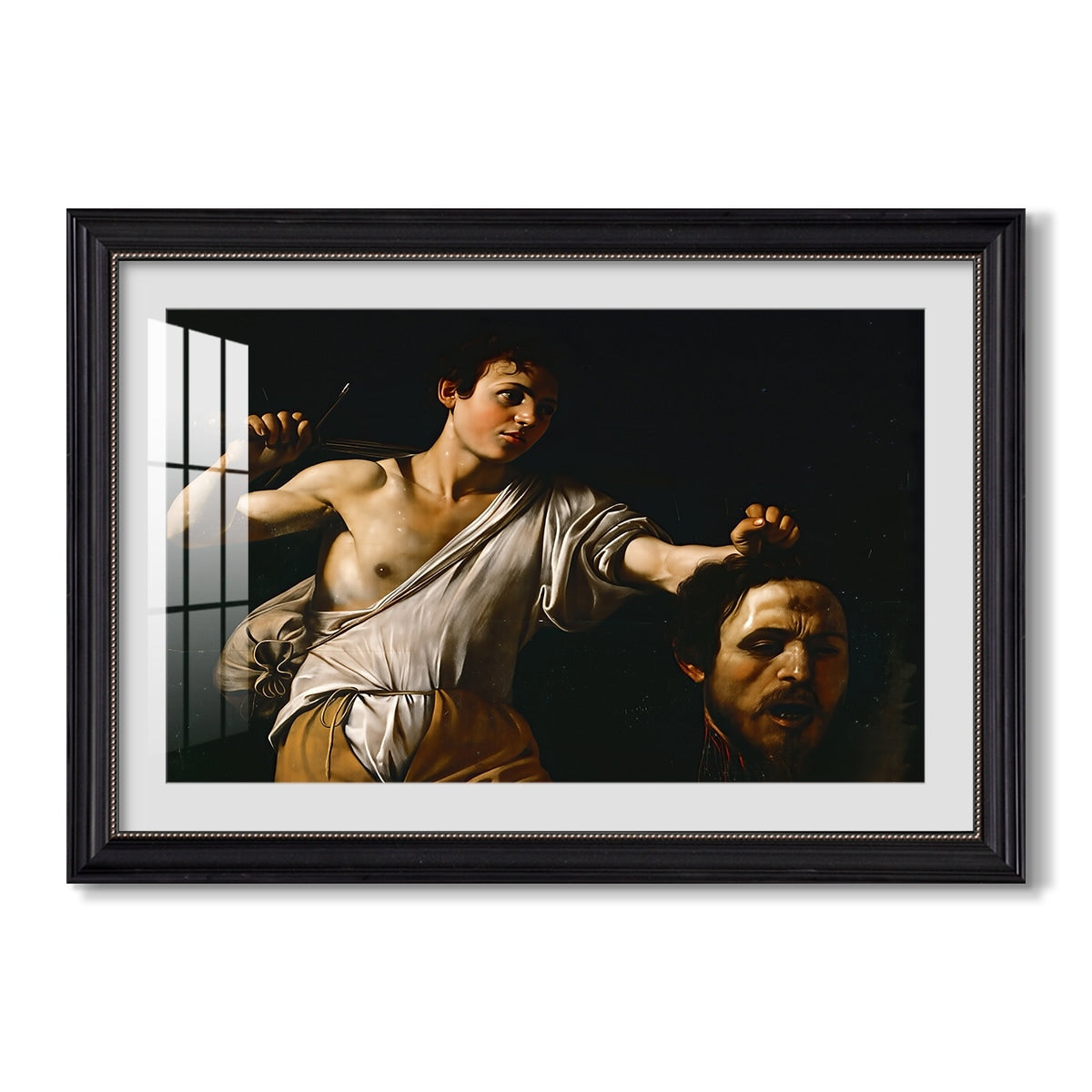 David With The Head Of Goliath C 1607 Caravaggio Custom Framed Print