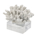 Davy Inna Faux Coral Accent Clear Glass Natural White Polyresin 8 Inch