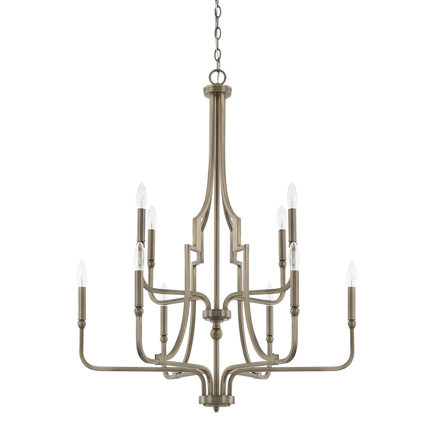 Capital Lighting Dawson Collection 10 Light Aged Brass Chandelier
