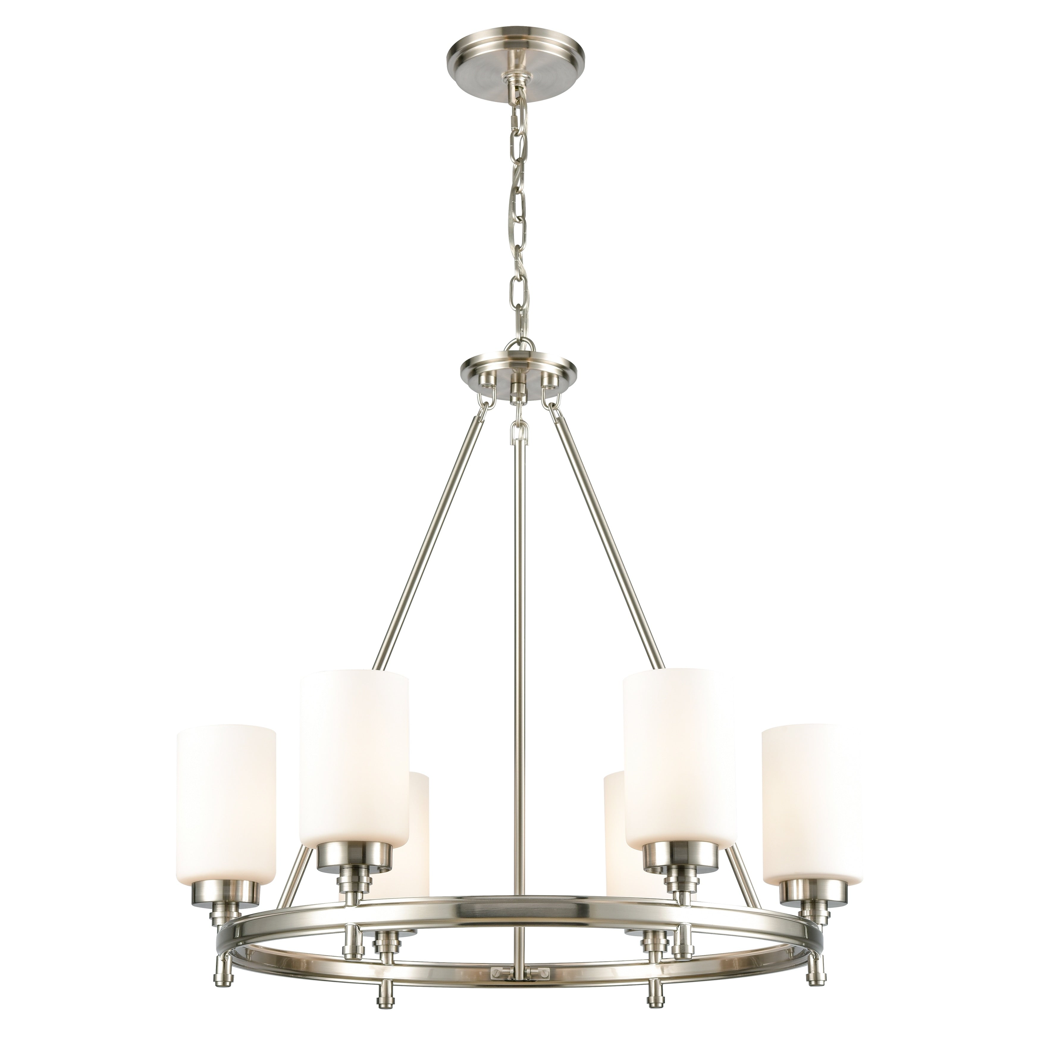 Dawson 25 Inch Wide 6 Light Chandelier In Satin Nickel