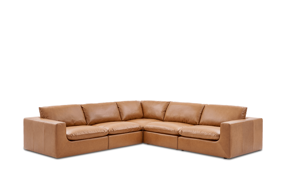 Dawson Leather L-Shape Sectional Couch
