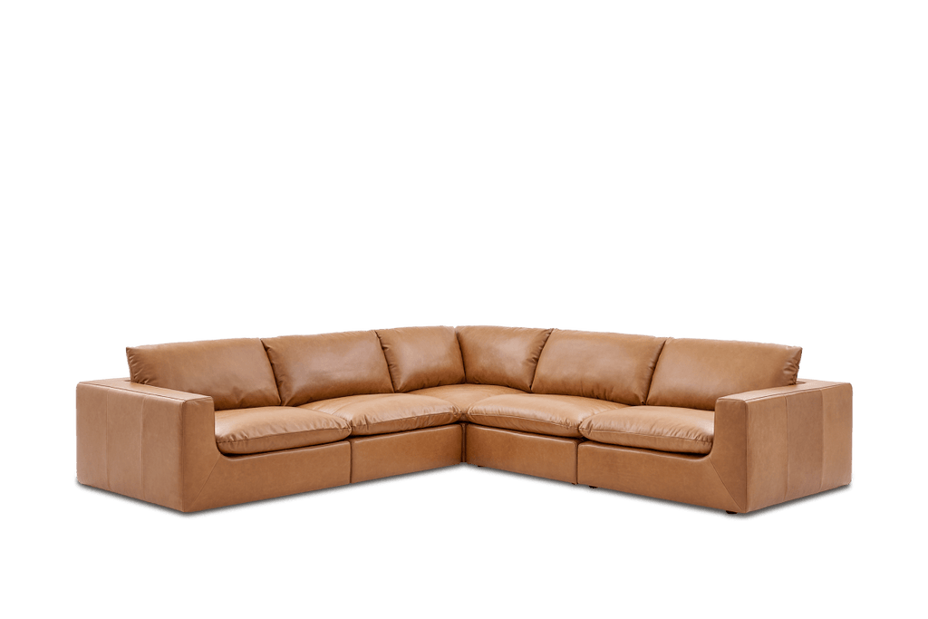 Dawson Leather L-Shape Sectional Couch