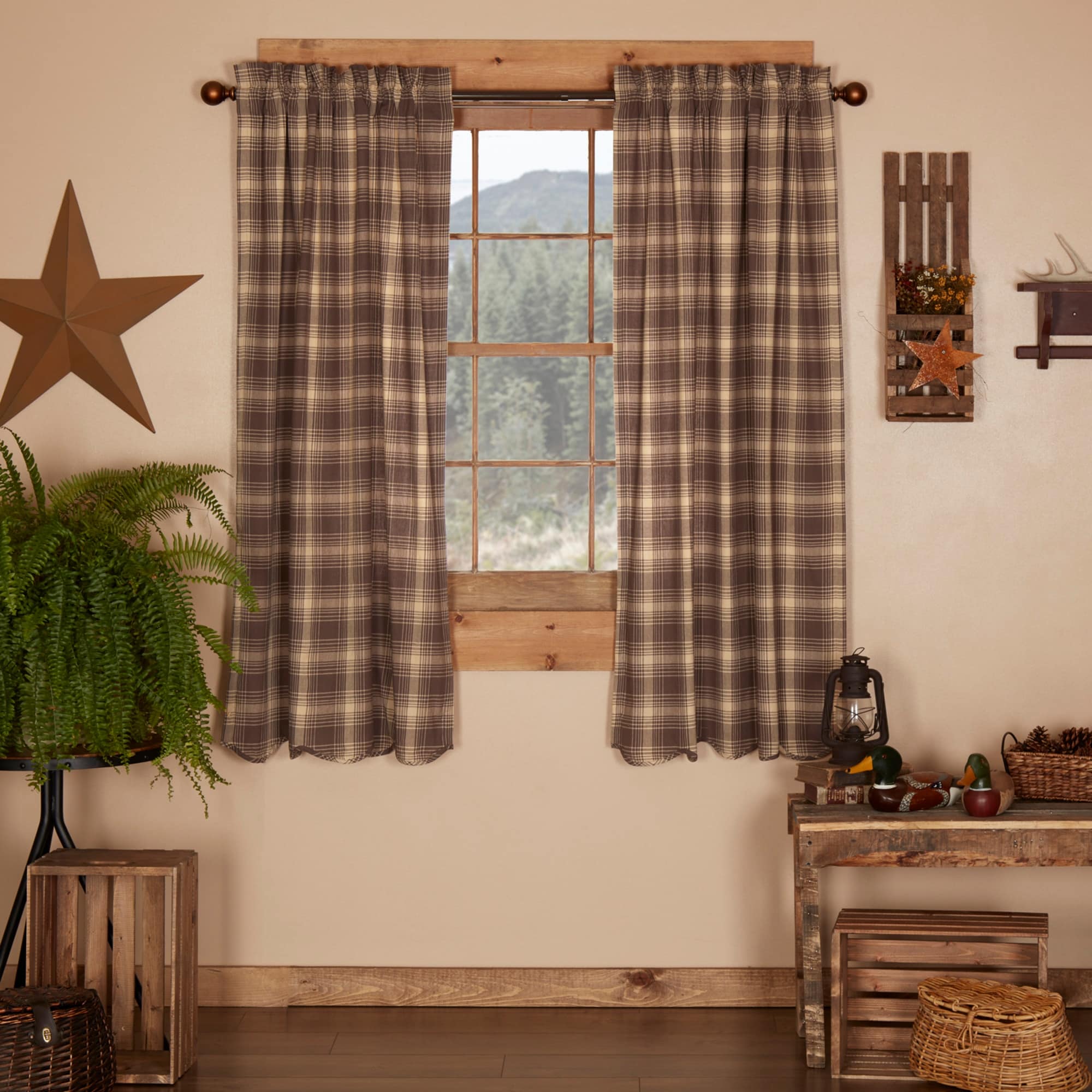 Dawson Star Scalloped Lined Short Panel Set 63 X 36