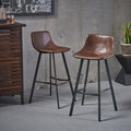 Dax 30 Inch Faux Leather Snake Skin Pattern Barstool Set Of 2 By Christopher Knight Home