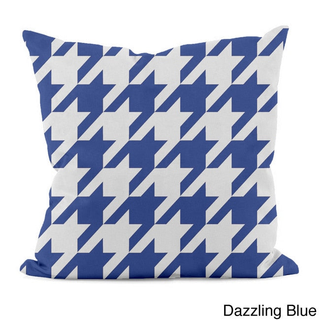 Bright Geometric Houndstooth 18X18 Inch Decorative Pillow
