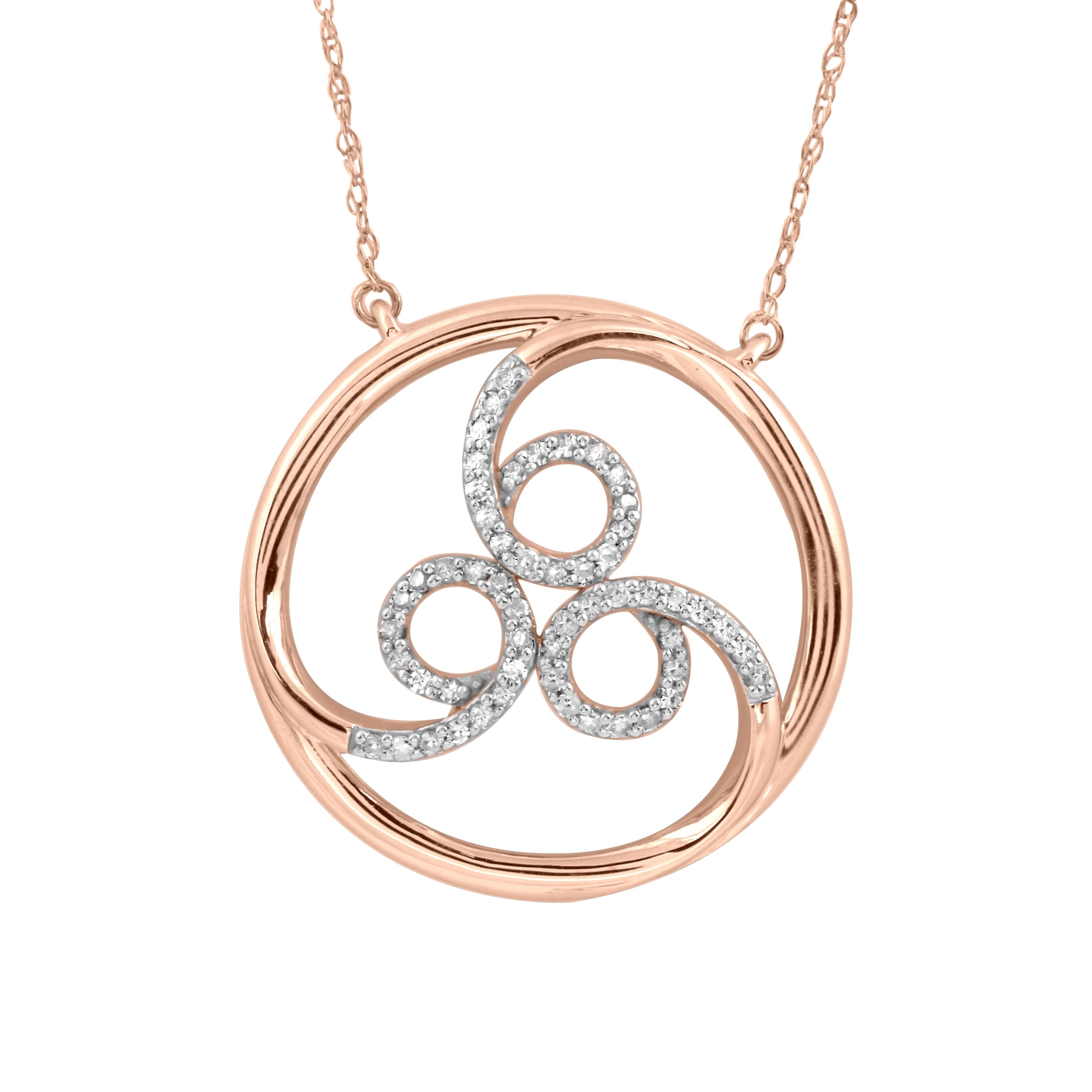 1 8Ct Tdw Four Elements Of Nature Wind Diamond Pendnat In Silver By De Couer